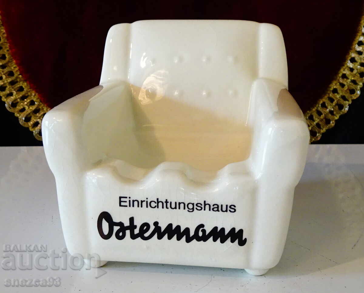 Porcelain Ashtray Armchair, KWU Dehme, W. Germany