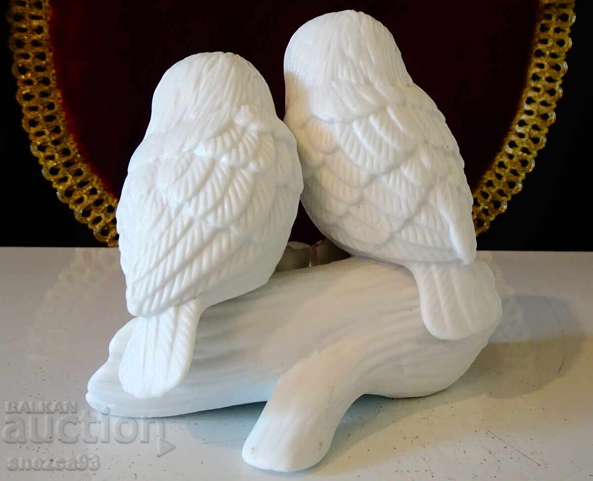 Porcelain figurine, Owl figure, gold - 5