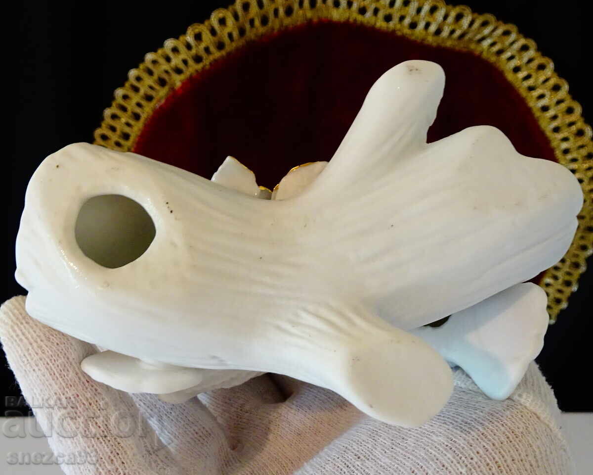 Porcelain figurine, Owl figure, gold - 6