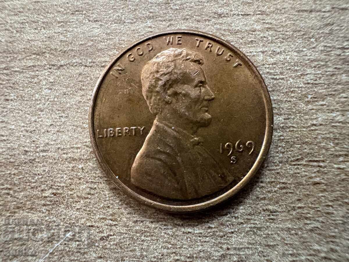 ΗΠΑ - 1 σεντ (1969) - S με τιμή 0.45 BGN | € 0.23 ΗΠΑ - 1 σεντ (1969) - S με τιμή 0.45 BGN | € 0.23