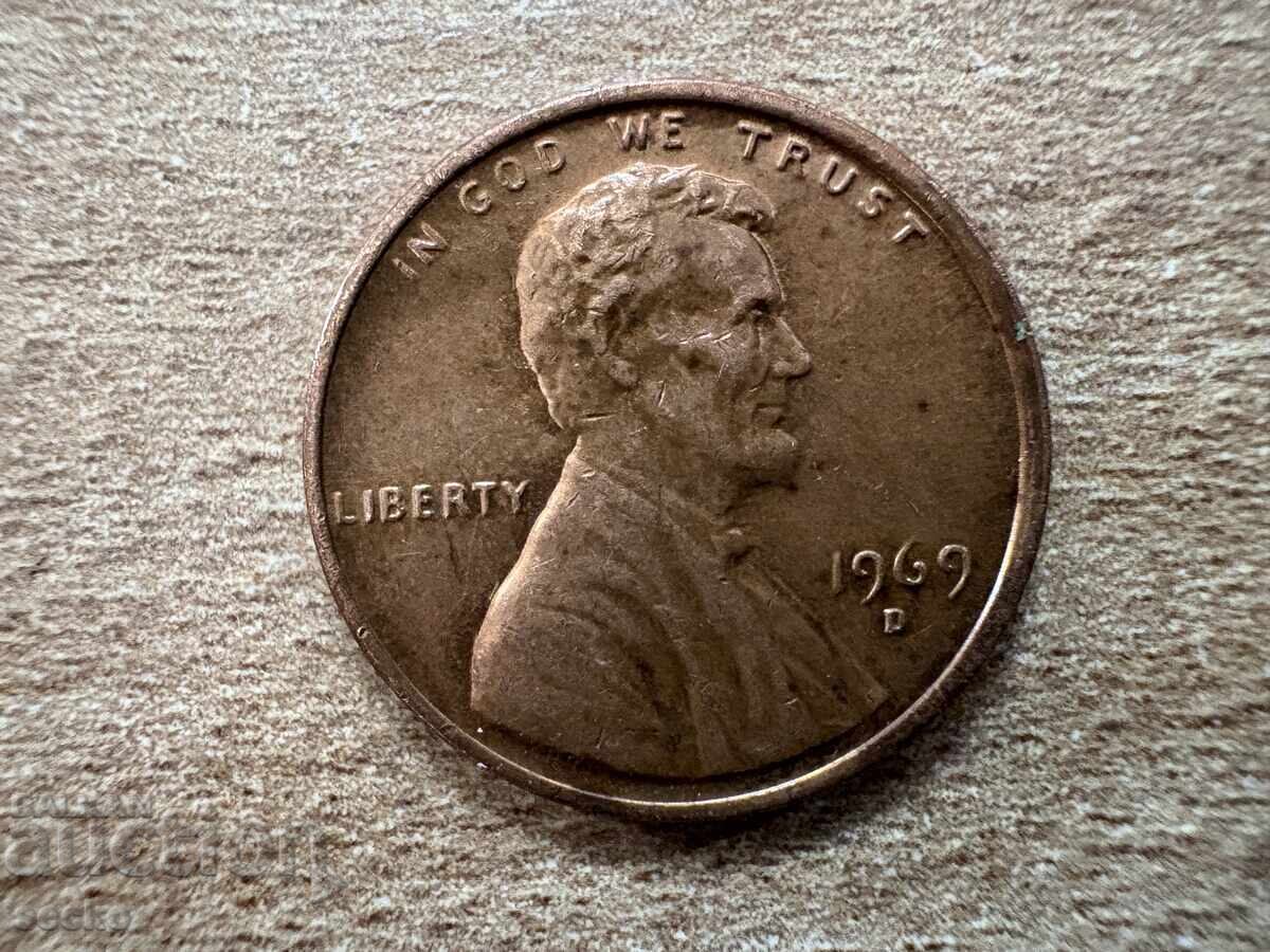 САЩ - 1 цент (1969) - D с цена 0.20 лв. | € 0.10 САЩ - 1 цент (1969) - D с цена 0.20 лв. | € 0.10