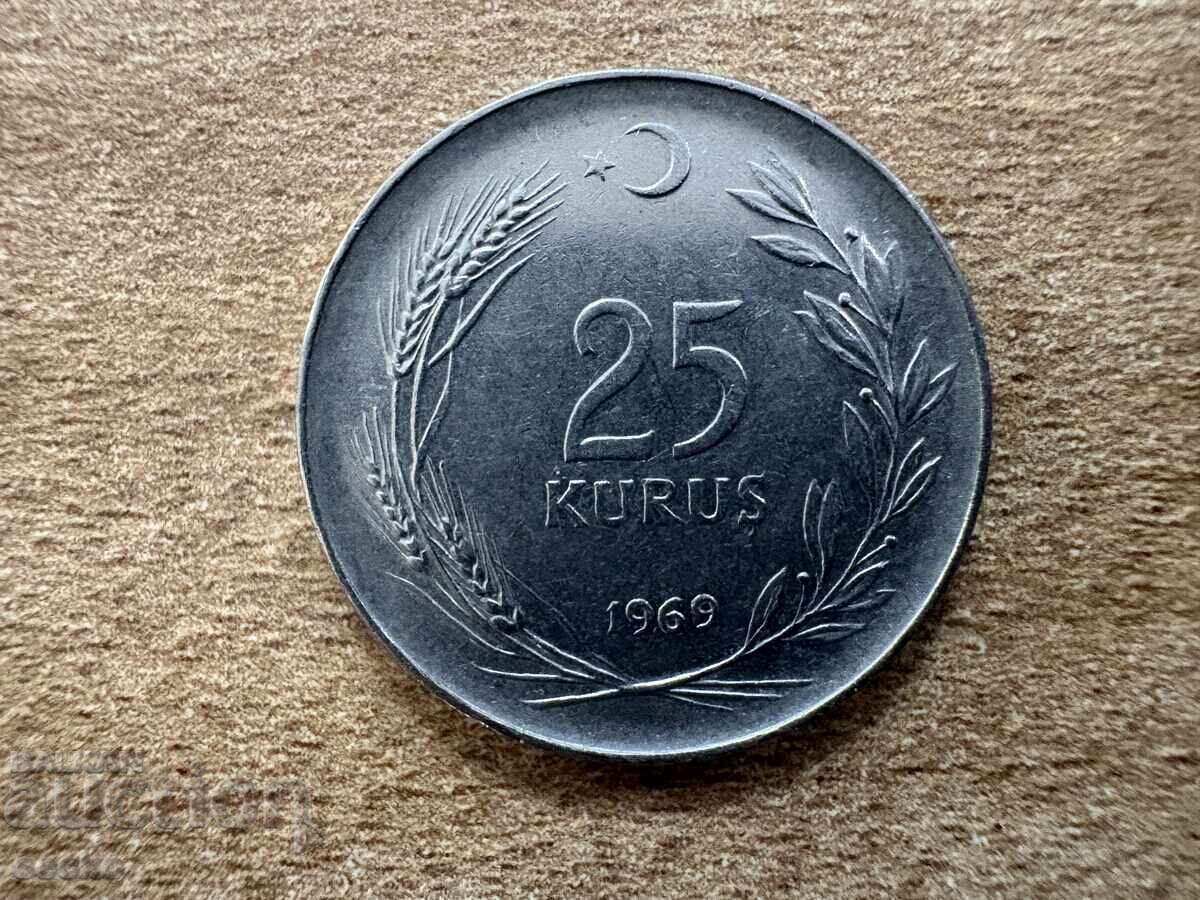 Turkey - 25 Kurus (1969)