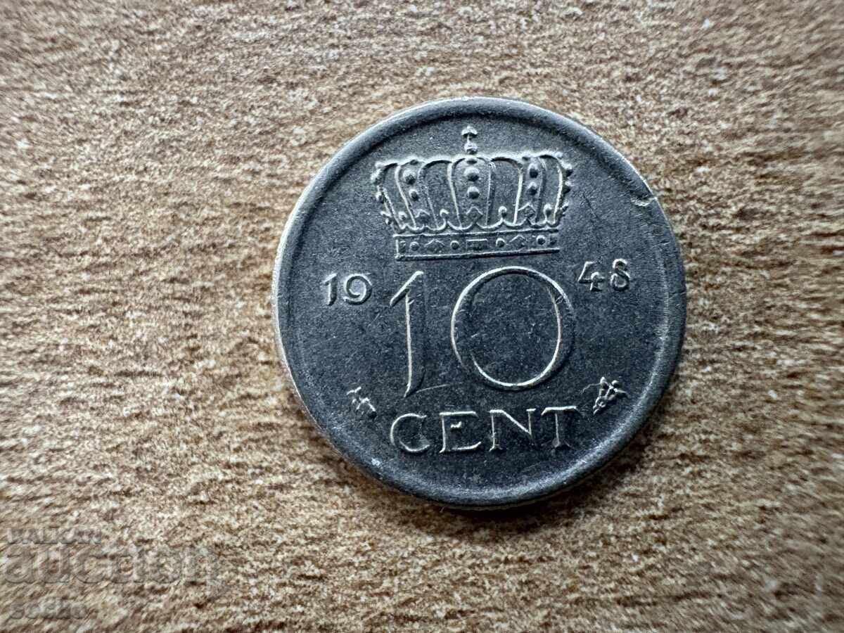 Ολλανδία - 10 λεπτά (1948) Ολλανδία - 10 λεπτά (1948)