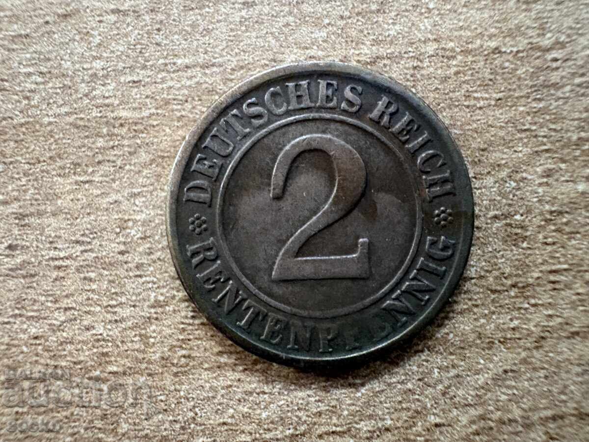 Германия - 2 рентпфенига (1924) - D