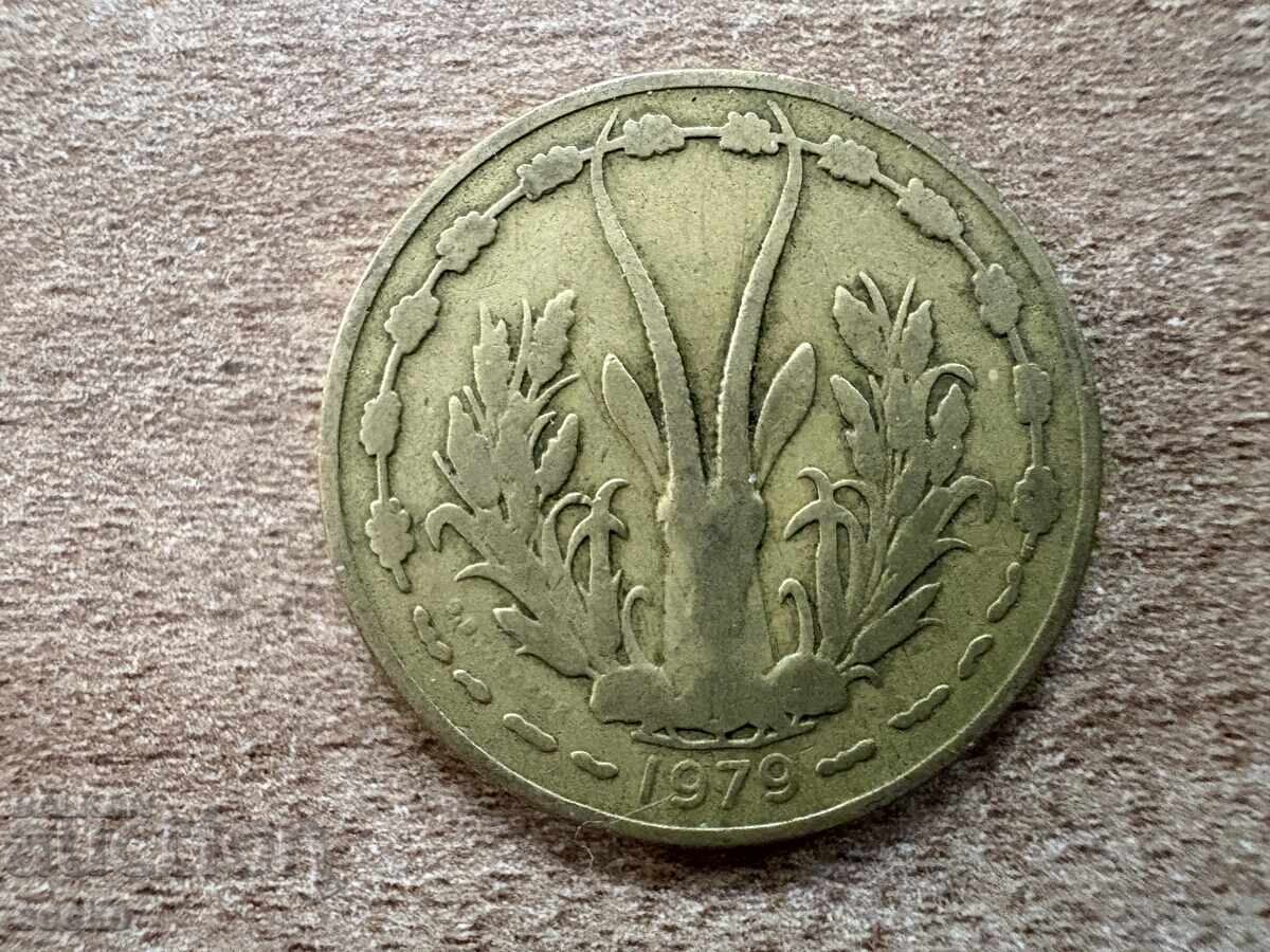 Δυτική Αφρική - 25 φράγκα (1979) με τιμή 0.70 BGN | € 0.36 Δυτική Αφρική - 25 φράγκα (1979) με τιμή 0.70 BGN | € 0.36