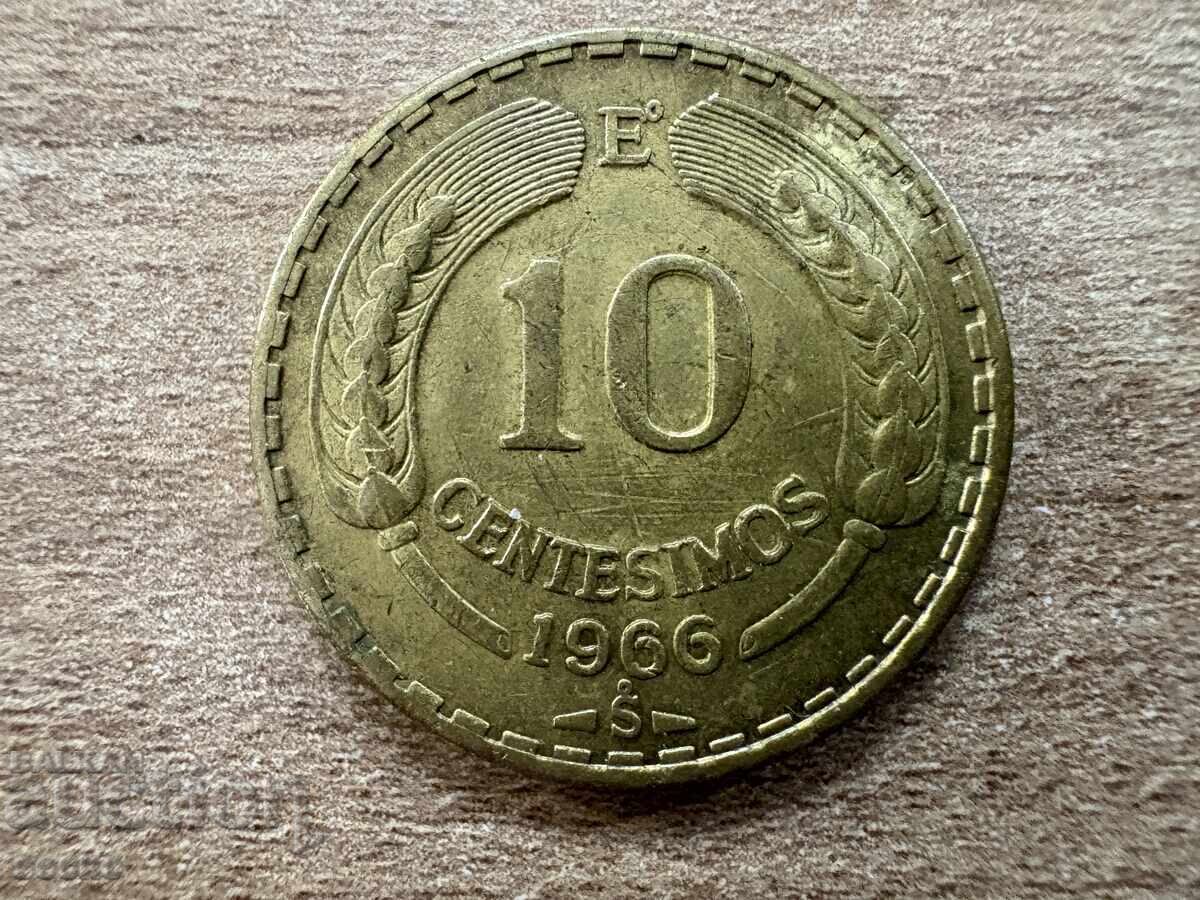 Χιλή - 10 centesimo (1966) Χιλή - 10 centesimo (1966)