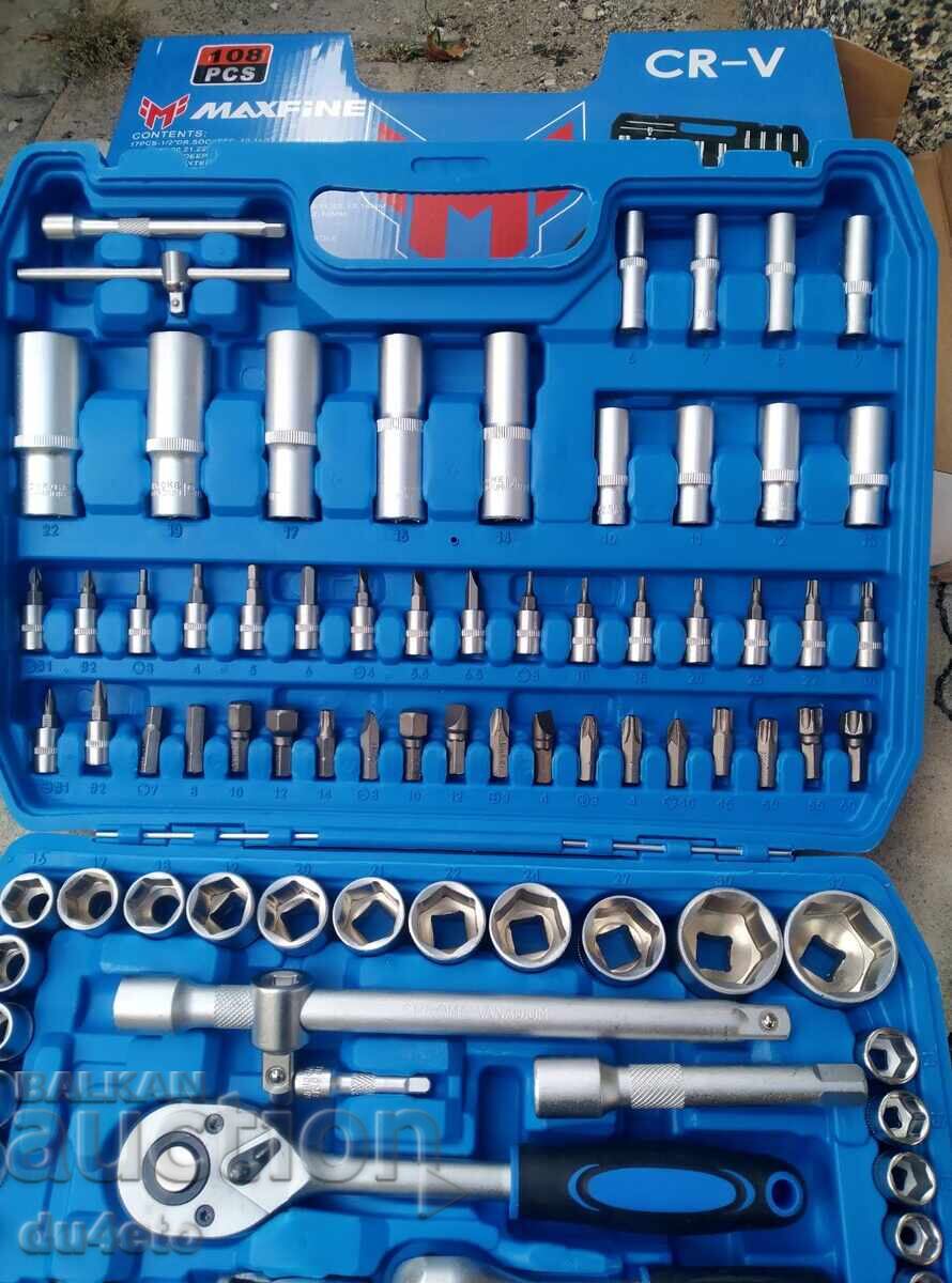 Delivery of Toolbox Gidoria 108 pieces chrome vanadium MAXFINE