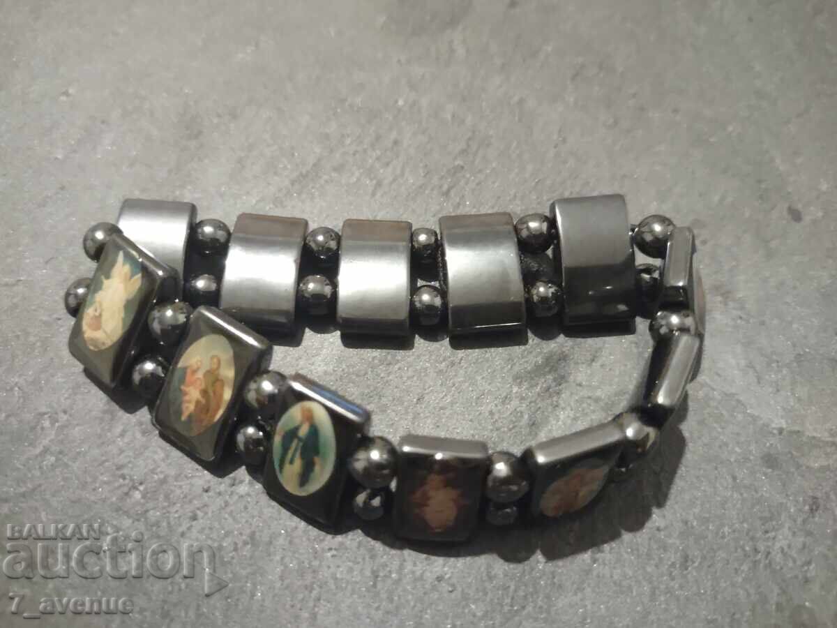 Εντυπωσιακό βραχιόλι, Αιματίτης με θρησκευτικές εικόνες 22.10.25 - 5