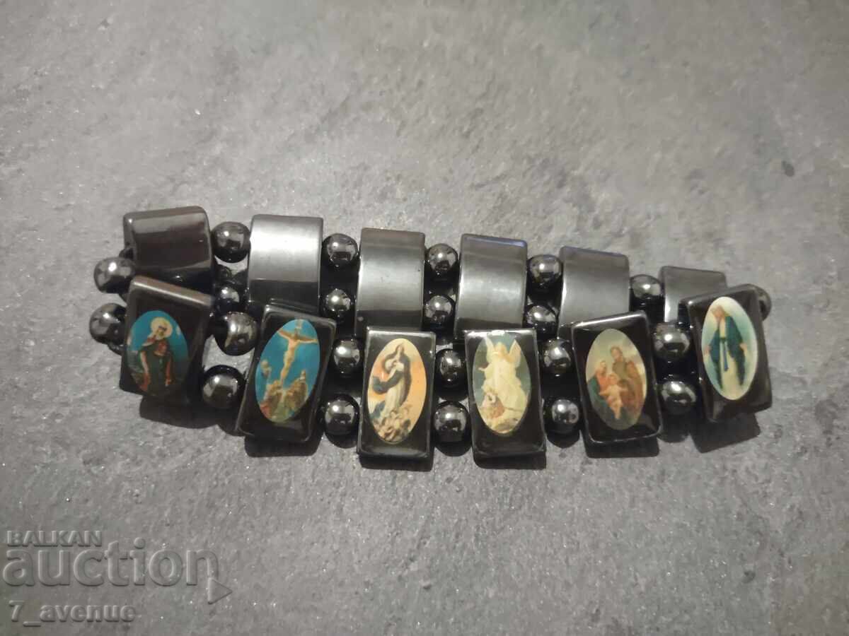 Εντυπωσιακό βραχιόλι, Αιματίτης με θρησκευτικές εικόνες 22.10.25