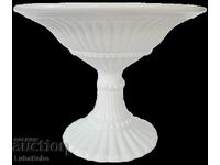 Fructieră din sticlă alb-laptoasă