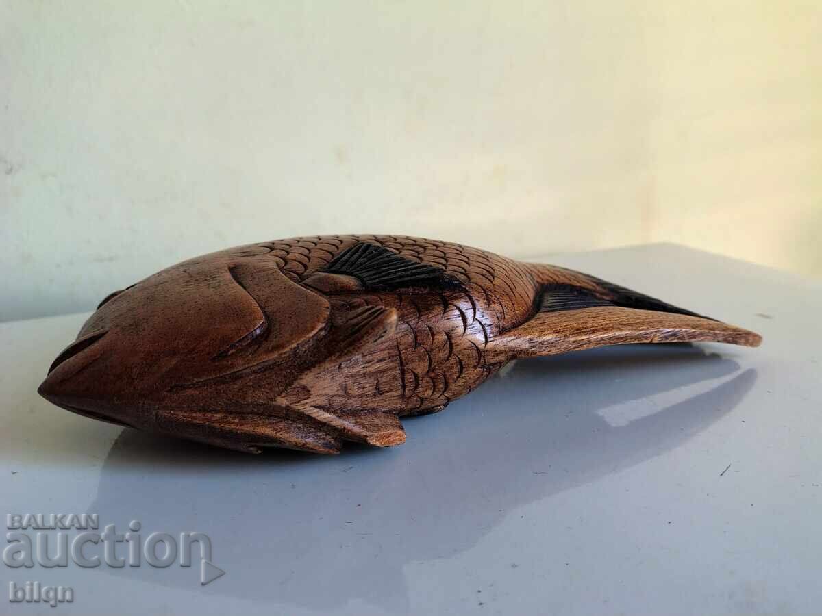 Sculptură superbă de pește - lemn - 5