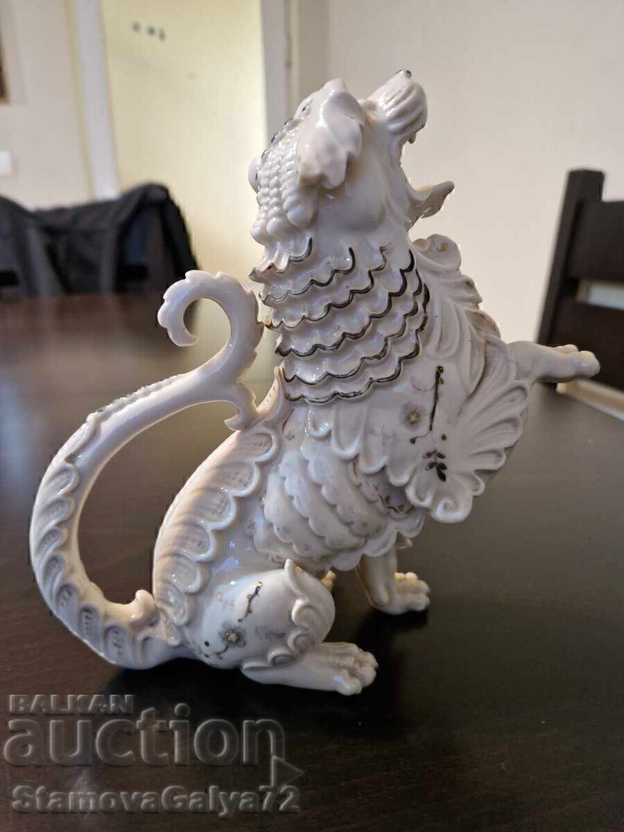 Livrarea Veche figurină japoneză din ceramică antică câine leu Fu Livrarea Veche figurină japoneză din ceramică antică câine leu Fu