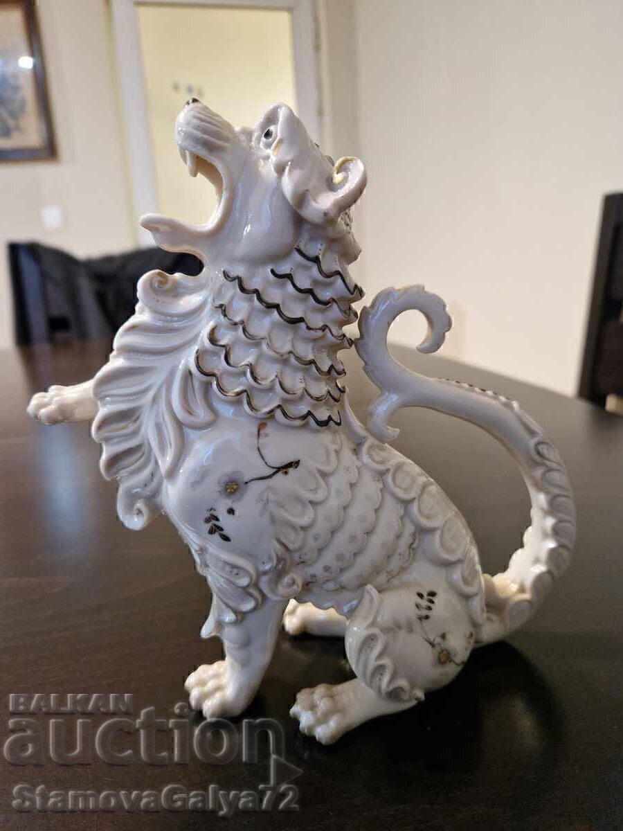 Veche figurină japoneză din ceramică antică câine leu Fu - 5 Veche figurină japoneză din ceramică antică câine leu Fu - 5