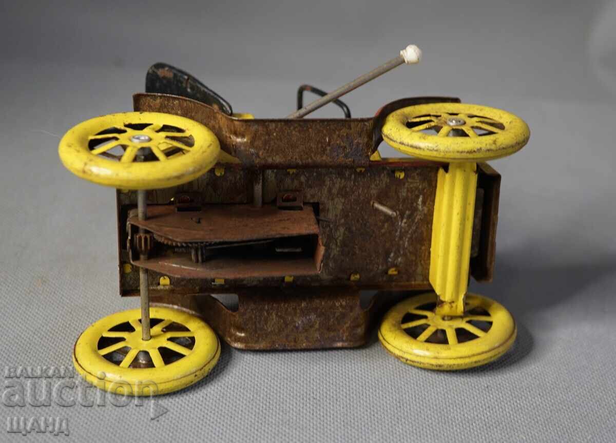 Παλιό μεταλλικό μηχανικό παιχνίδι ρετρό αυτοκίνητο μοντέλο - 5