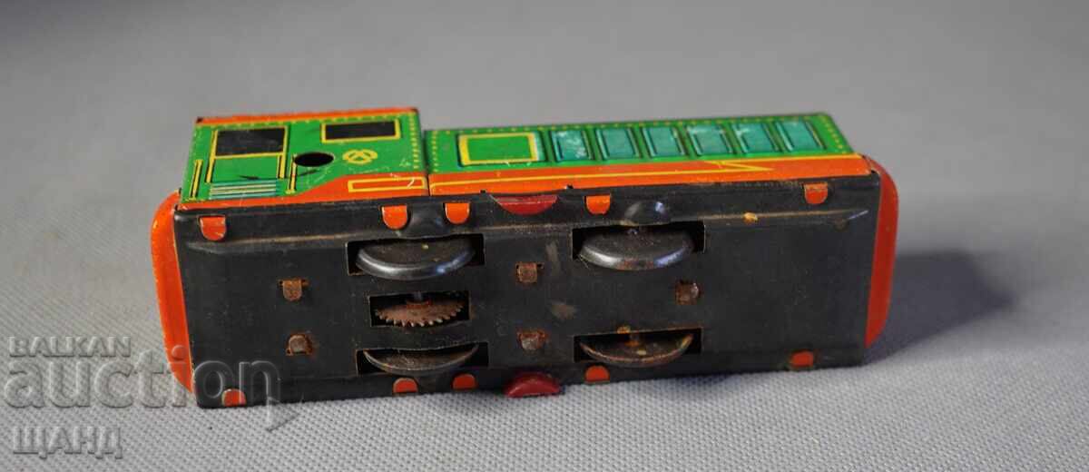 Old Russian metal mechanical toy model train locomotive - 5