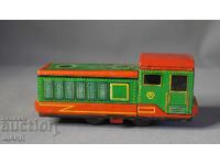 Old Russian metal mechanical toy model train locomotive