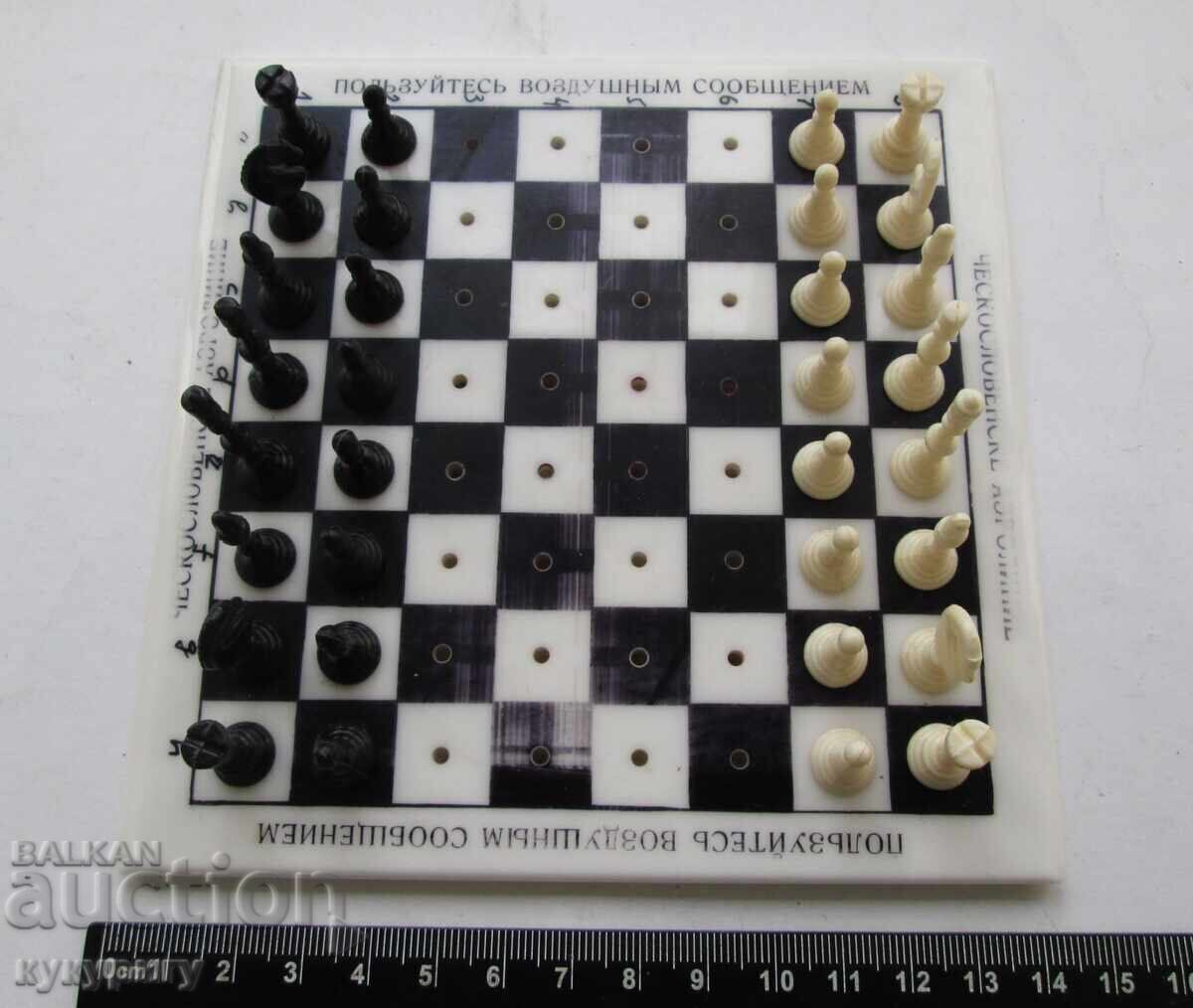 Παλιό Σοσιαλιστικό επιτραπέζιο σκάκι ταξιδίου Τσεχοσλοβακικών Αερογραμμών - 5