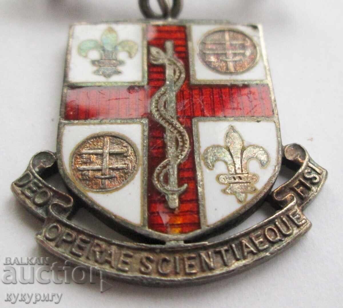 Old English Silver Sign Badge Medal Nurse - 5 Old English Silver Sign Badge Medal Nurse - 5