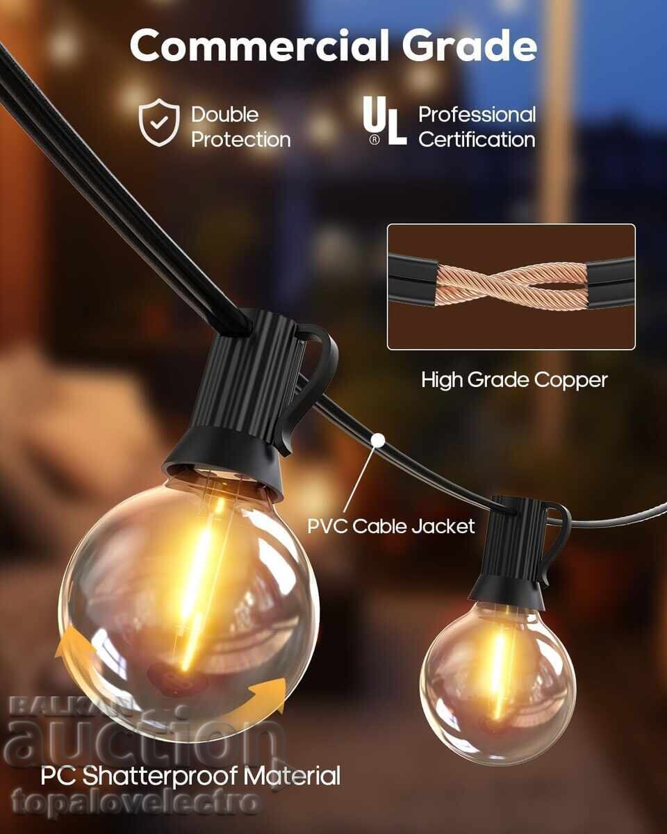 Delivery of Outdoor decorative lights 9m, G40, for balcony, garden