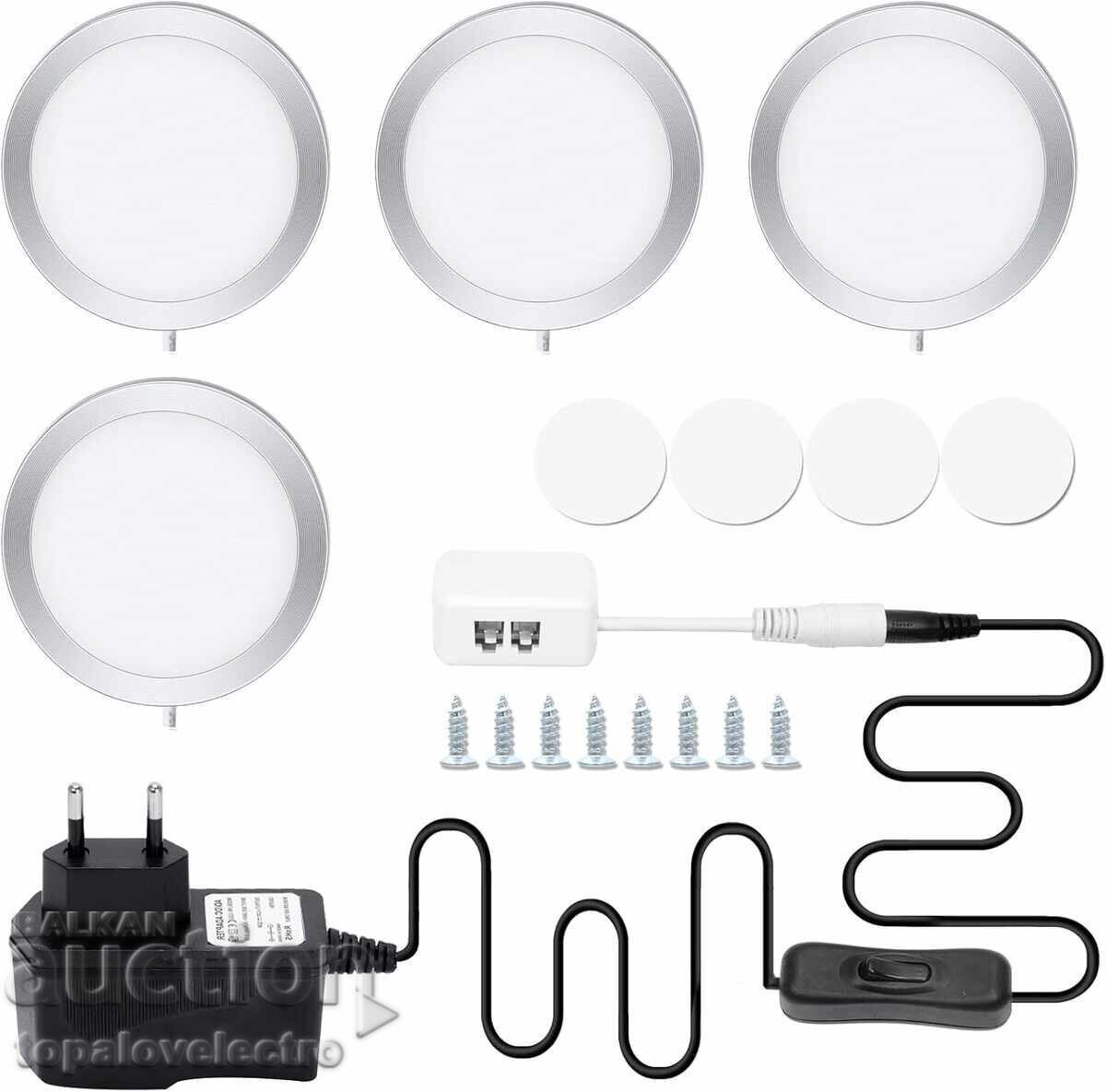 LED Lighting for Kitchen Cabinets, Set of 4, 3000K Warm with price 15.00 BGN | € 7.67