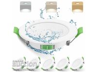 Set de 6 spoturi LED 7W, dimabile, IP44, 3 culori de lumină