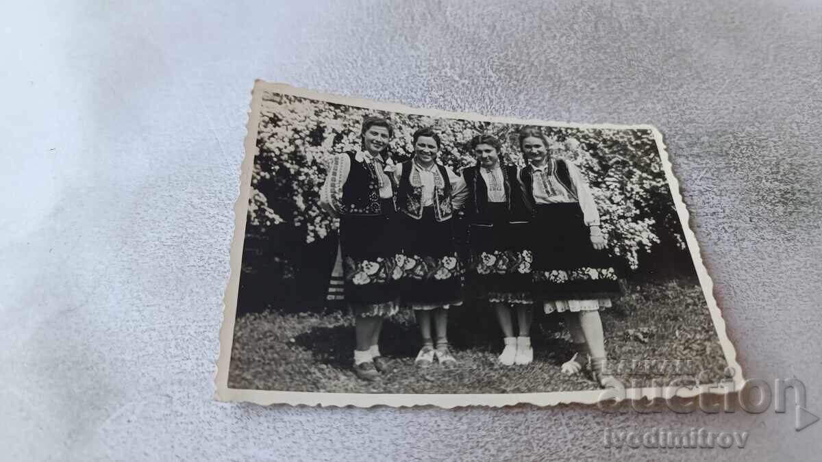 Photograph Vidin: Four Young Girls in Folk Costumes, 1948 Photograph Vidin: Four Young Girls in Folk Costumes, 1948