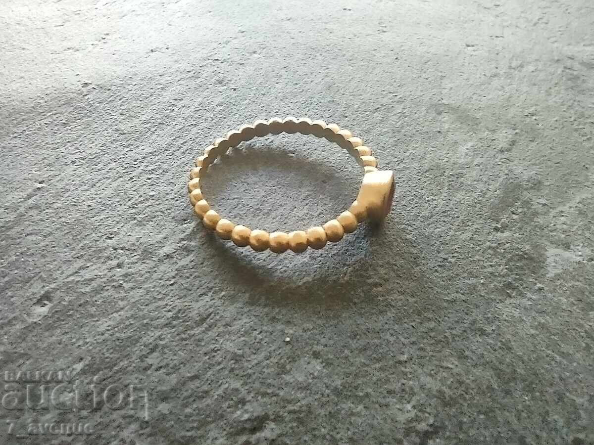 Delivery of Silver ring with Ruby, gold plating, hallmark 24.10.25