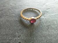 Inel de argint cu Rubin, placat cu aur, ștanță 24.10.25