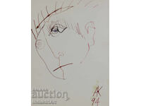 1994g. Artă modernă tuș portret abstract