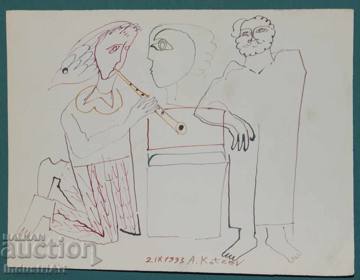 1993 Abstract Art Ink Drawing Musicians with price 100.00 BGN | € 51.13