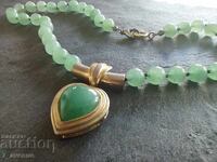 Colier lănțișor bijuterie Aventurin, inimă 24.10.25