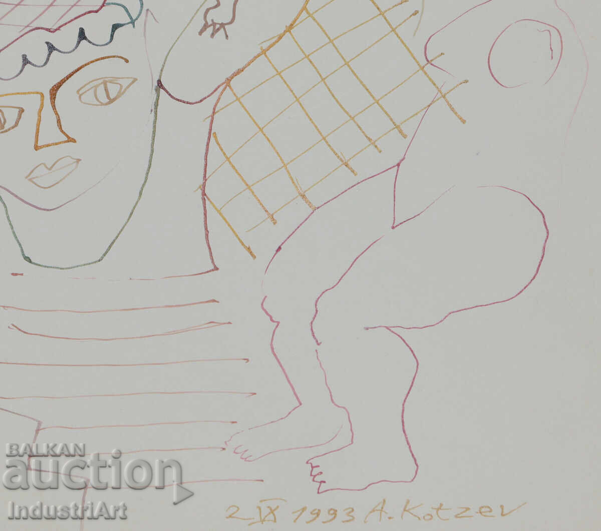 1993. Αφηρημένη τέχνη σχέδιο με μελάνι σύνθεση - 6