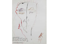 1994g. Artă modernă tuș portret abstract