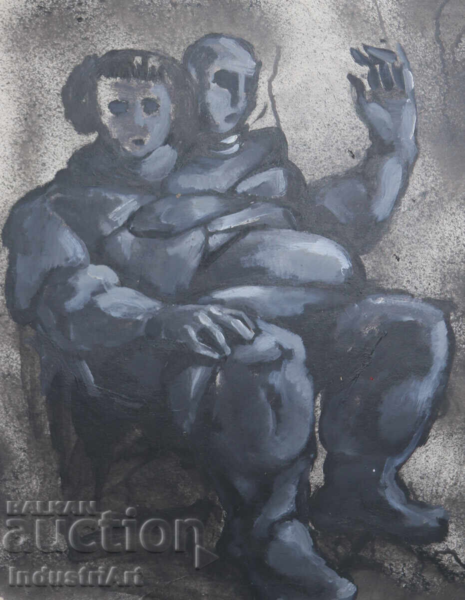 Licitație Artă abstractă tempera compoziție figurativă Licitație Artă abstractă tempera compoziție figurativă