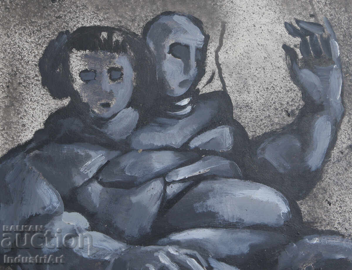 Livrarea Artă abstractă tempera compoziție figurativă Livrarea Artă abstractă tempera compoziție figurativă