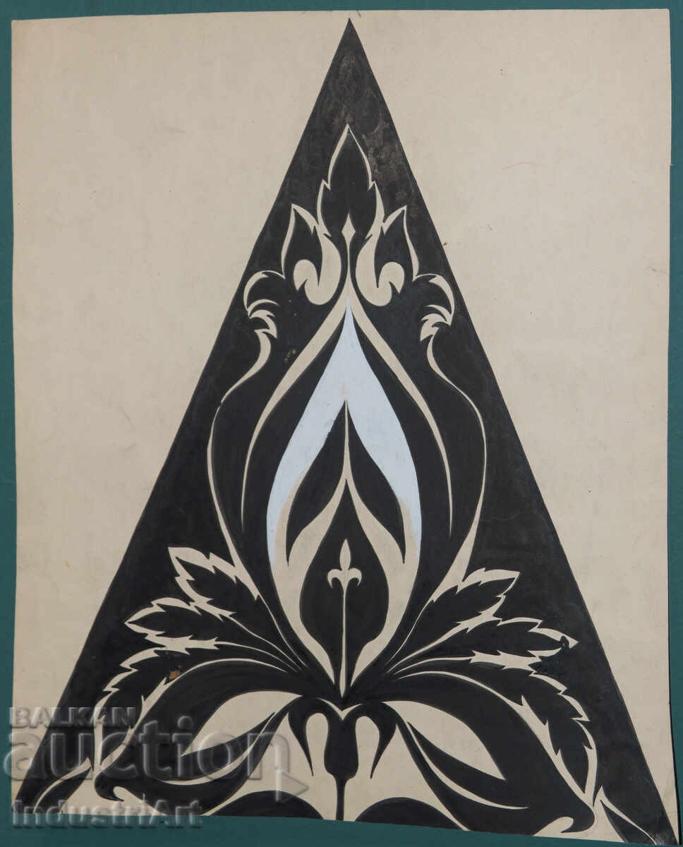 Artă abstractă tempera compoziție geometrică cu preț 160.00 BGN | € 81.81