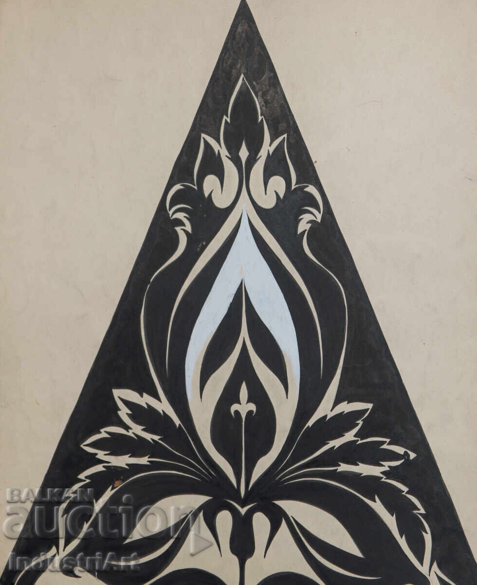 Licitație Artă abstractă tempera compoziție geometrică