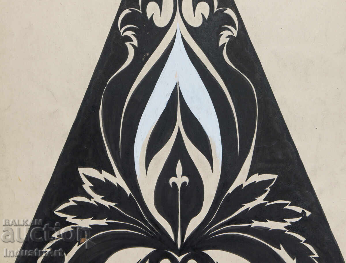 Artă abstractă tempera compoziție geometrică - 5