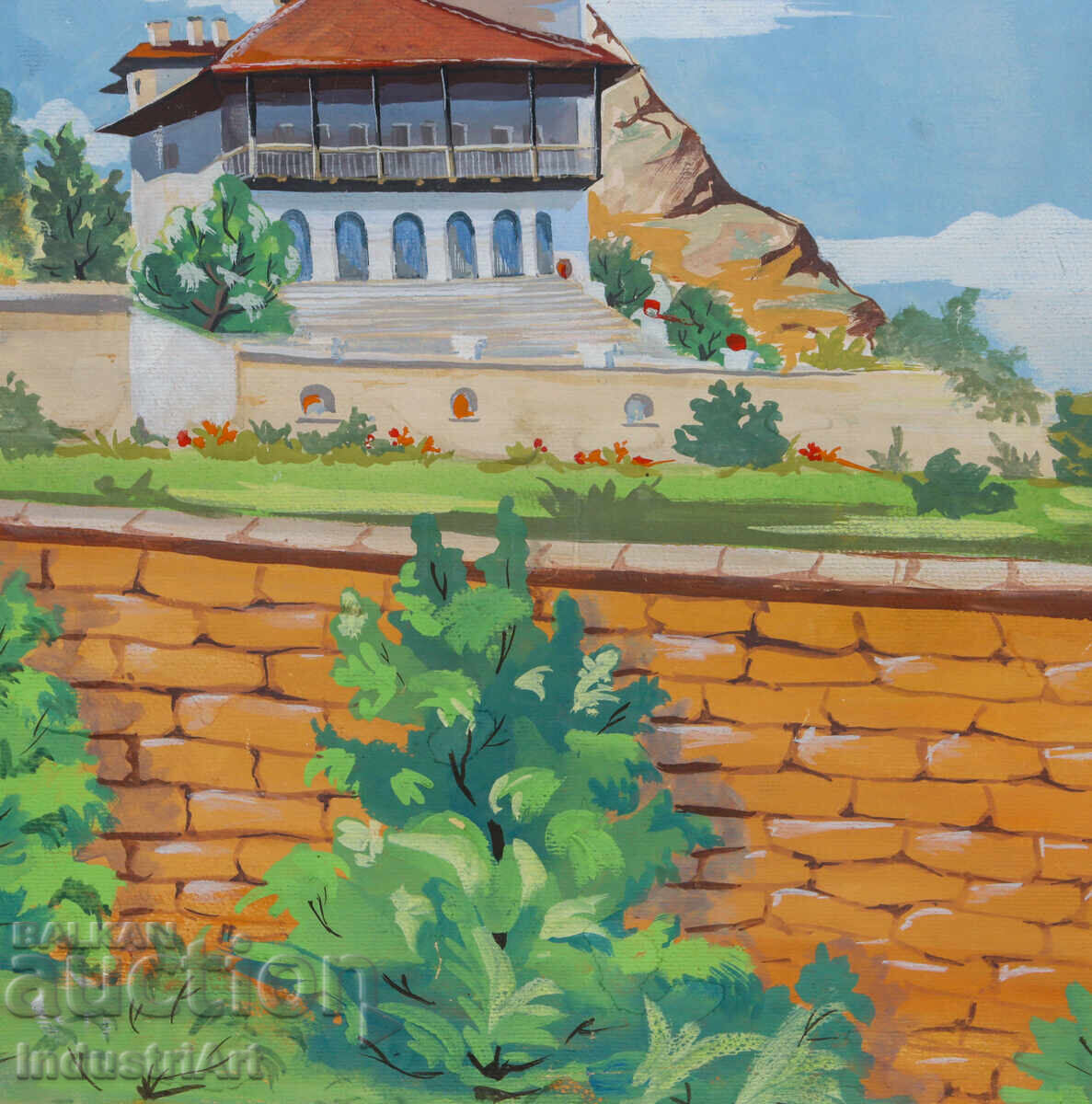 Παλιός πίνακας με τέμπερα, τοπίο - 6