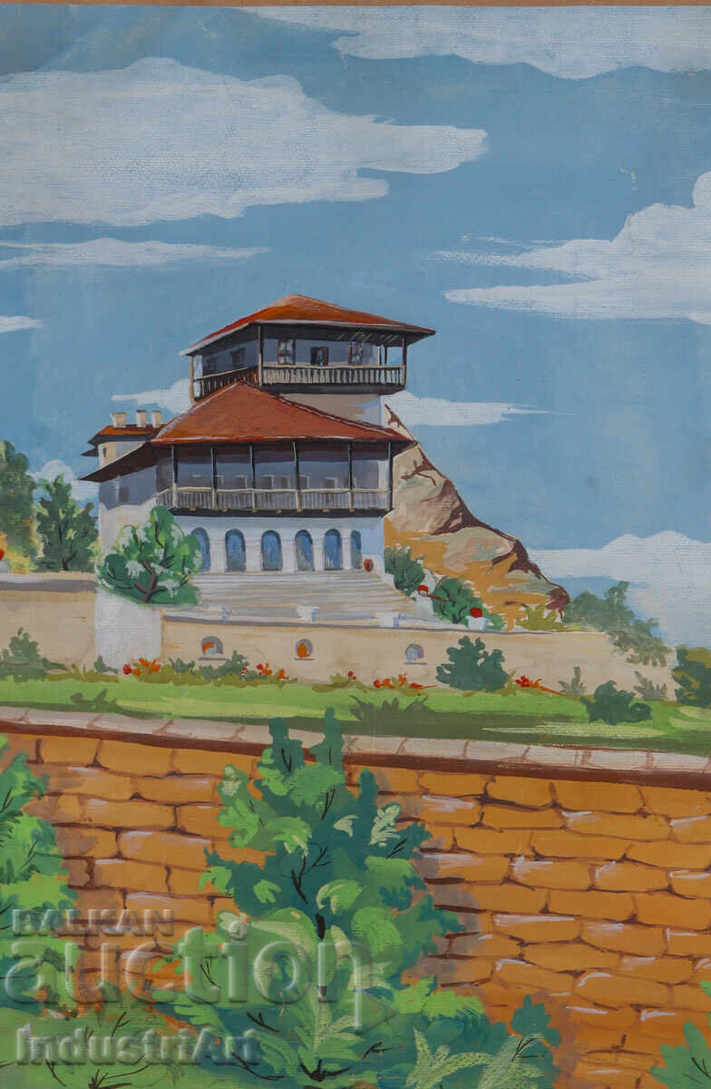 Παλιός πίνακας με τέμπερα, τοπίο