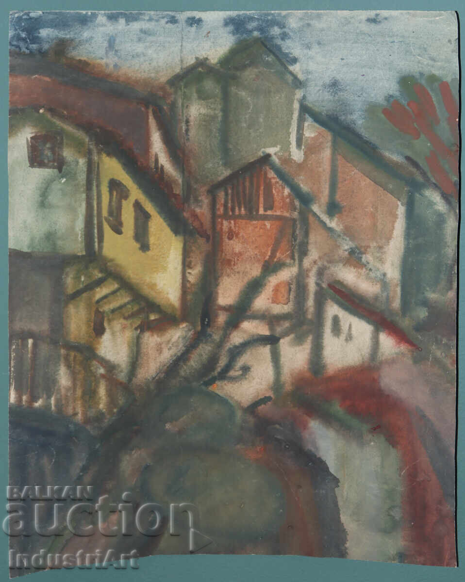 Ζωγραφική ακουαρέλα αστικό τοπίο με τιμή 170.00 BGN | € 86.92