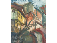 Ζωγραφική ακουαρέλα αστικό τοπίο