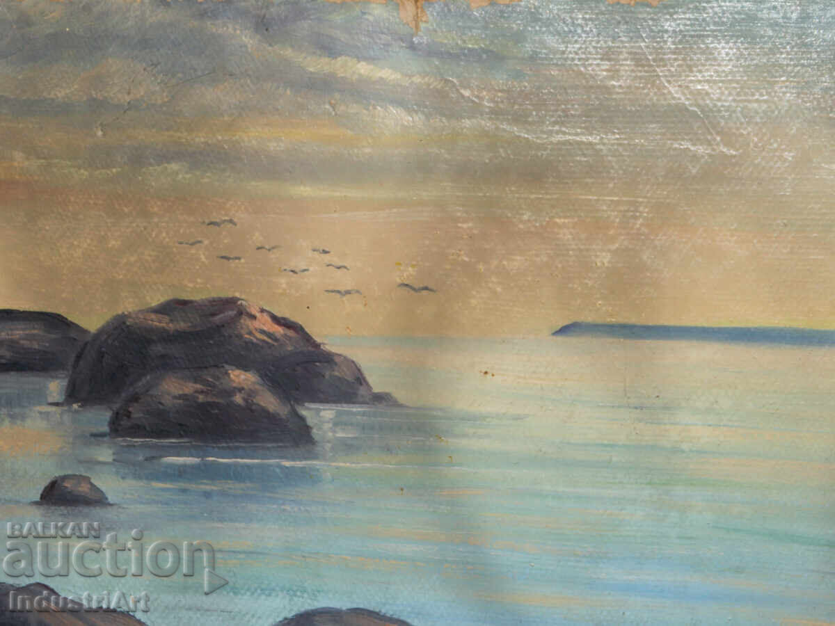 Παλιά ελαιογραφία θαλασσινό τοπίο με τιμή 150.00 BGN | € 76.69 Παλιά ελαιογραφία θαλασσινό τοπίο με τιμή 150.00 BGN | € 76.69