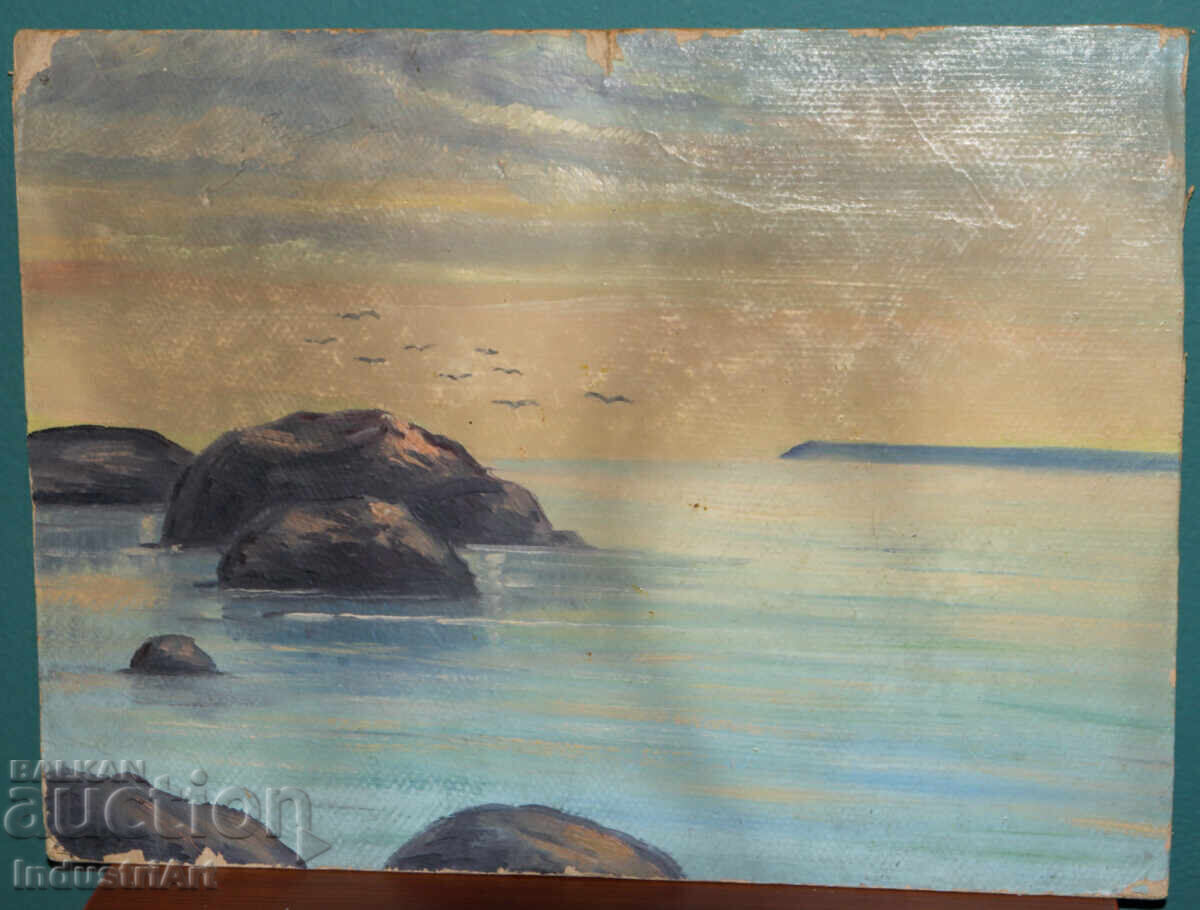 Δημοπρασία Παλιά ελαιογραφία θαλασσινό τοπίο Δημοπρασία Παλιά ελαιογραφία θαλασσινό τοπίο
