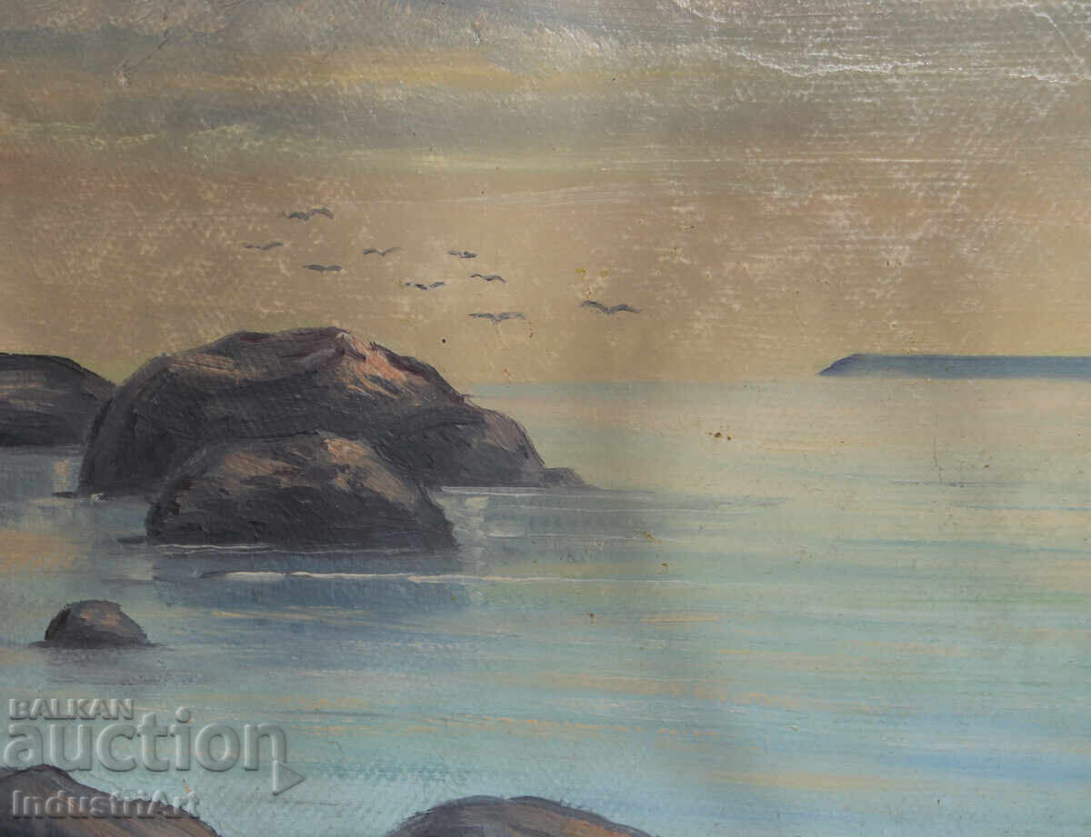 Παλιά ελαιογραφία θαλασσινό τοπίο - 5 Παλιά ελαιογραφία θαλασσινό τοπίο - 5