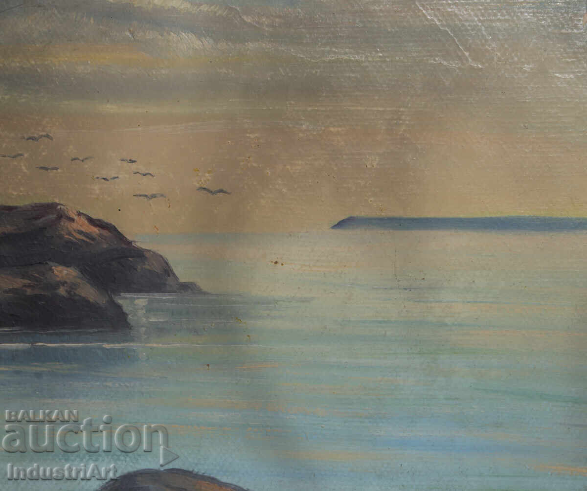 Παλιά ελαιογραφία θαλασσινό τοπίο - 6 Παλιά ελαιογραφία θαλασσινό τοπίο - 6