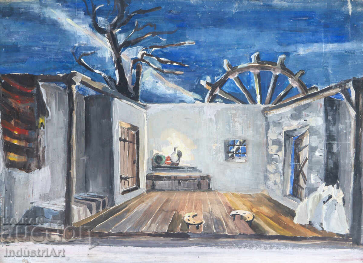 Аукцион Стара картина темпера възрожденски интериор