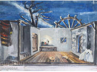 Old Tempera Painting, Revival Interior