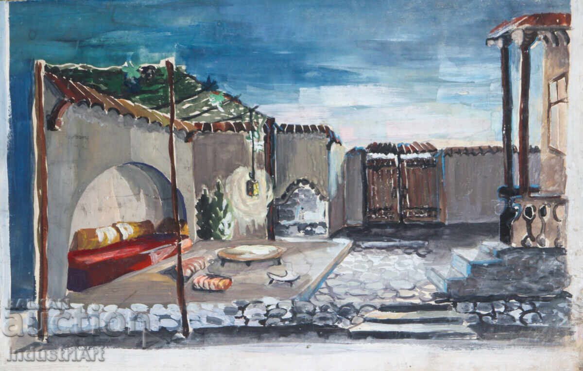 Old Tempera Painting, Revival Interior with price 150.00 BGN | € 76.69