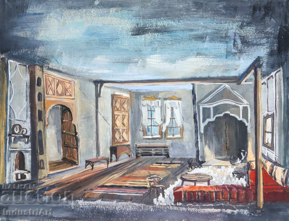 Аукцион Стара картина темпера възрожденски интериор